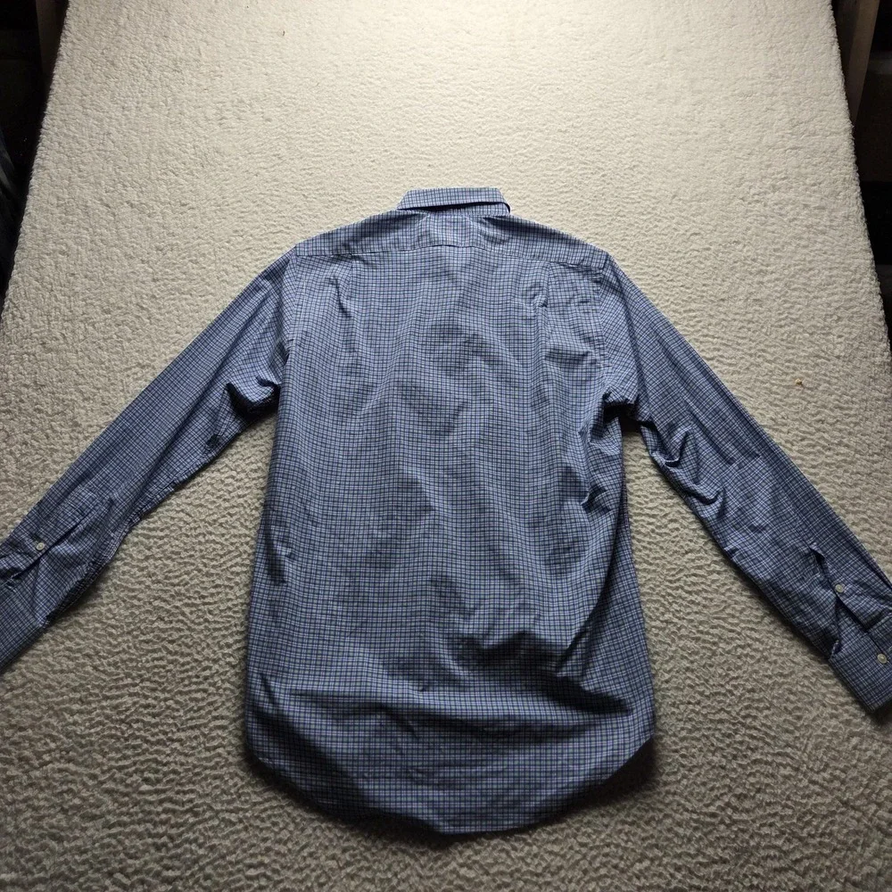 Polo Ralph Lauren Shirt Mens Medium Blue Plaid Long Sleeve Performance Casual